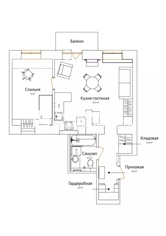 2-комнатная квартира: Владивосток, проспект Красного Знамени, 38 (45 ... - Фото 2
