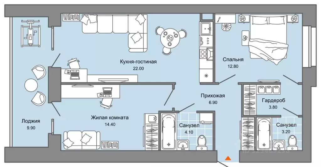 2-к кв. Пермский край, Пермь ул. Дзержинского, 31Б (72.0 м) - Фото 2