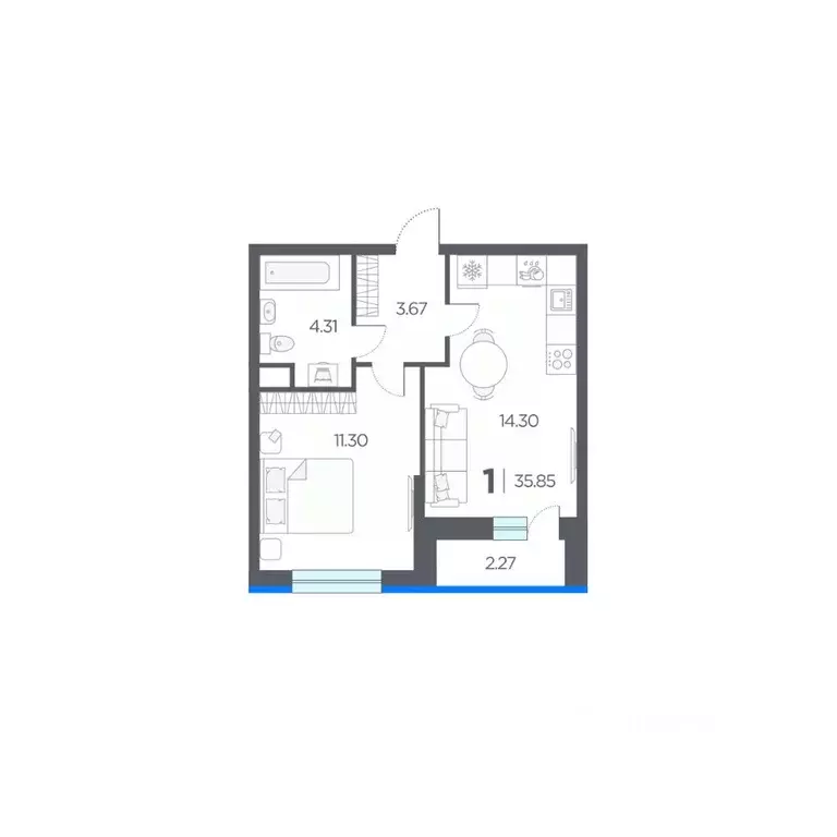 1-к кв. Рязанская область, Рязанский район, Дядьковское с/пос, с. ... - Фото 1