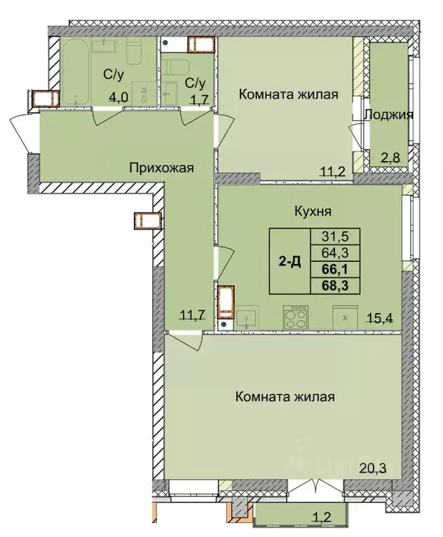 2-к кв. Нижегородская область, Нижний Новгород 1-я Оранжерейная ул. ... - Фото 0