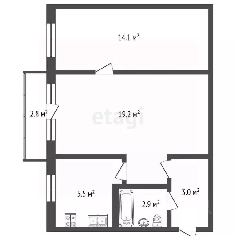 2-к кв. Самарская область, Самара ул. 8-я Радиальная, 10 (44.0 м) - Фото 1