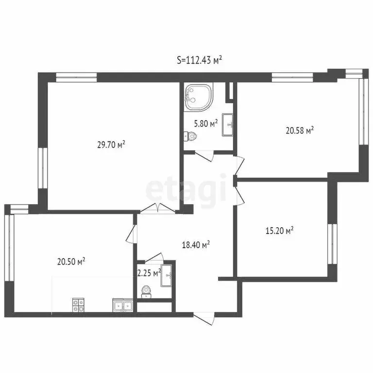3-комнатная квартира: Нальчик, улица Тлостанова, 28 (133 м) - Фото 1