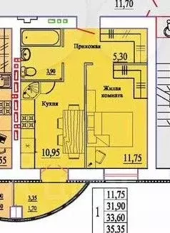 1-к кв. Ивановская область, Иваново Самоцветы мкр, 4 (36.0 м) - Фото 2