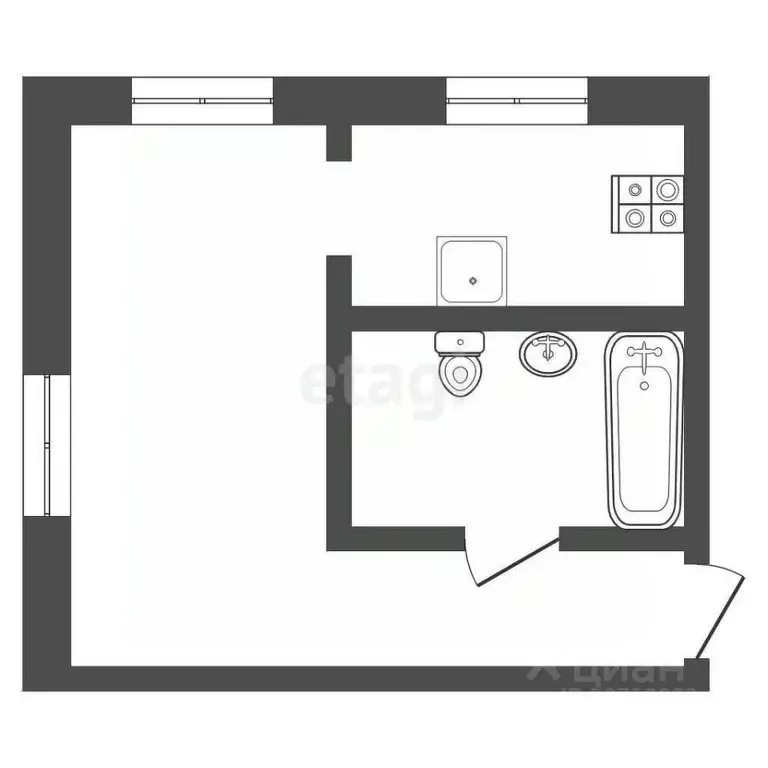 1-к кв. Камчатский край, Елизово ул. Ларина, 4 (28.6 м) - Фото 1