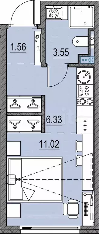 Квартира-студия, 22,5 м, 15/16 эт. - Фото 0