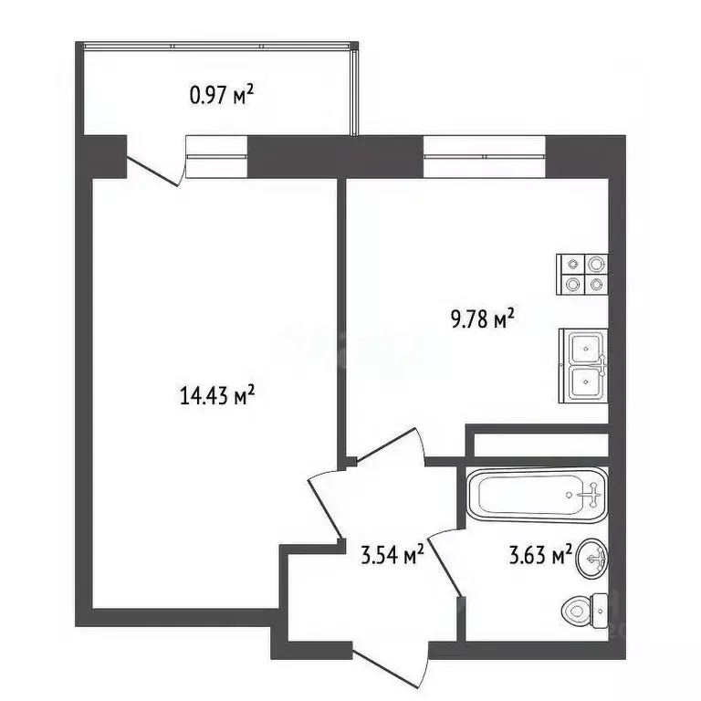 1-к кв. Ярославская область, Ярославль ул. Большая Норская, 5 (32.0 м) - Фото 2