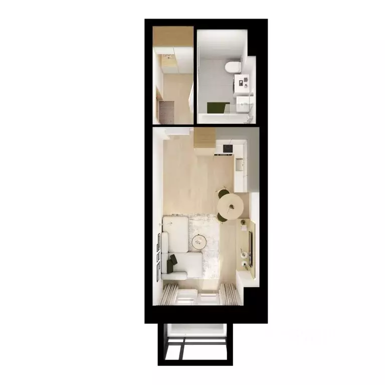 Студия Москва Нарвин жилой комплекс, к1.3 (24.4 м) - Фото 2