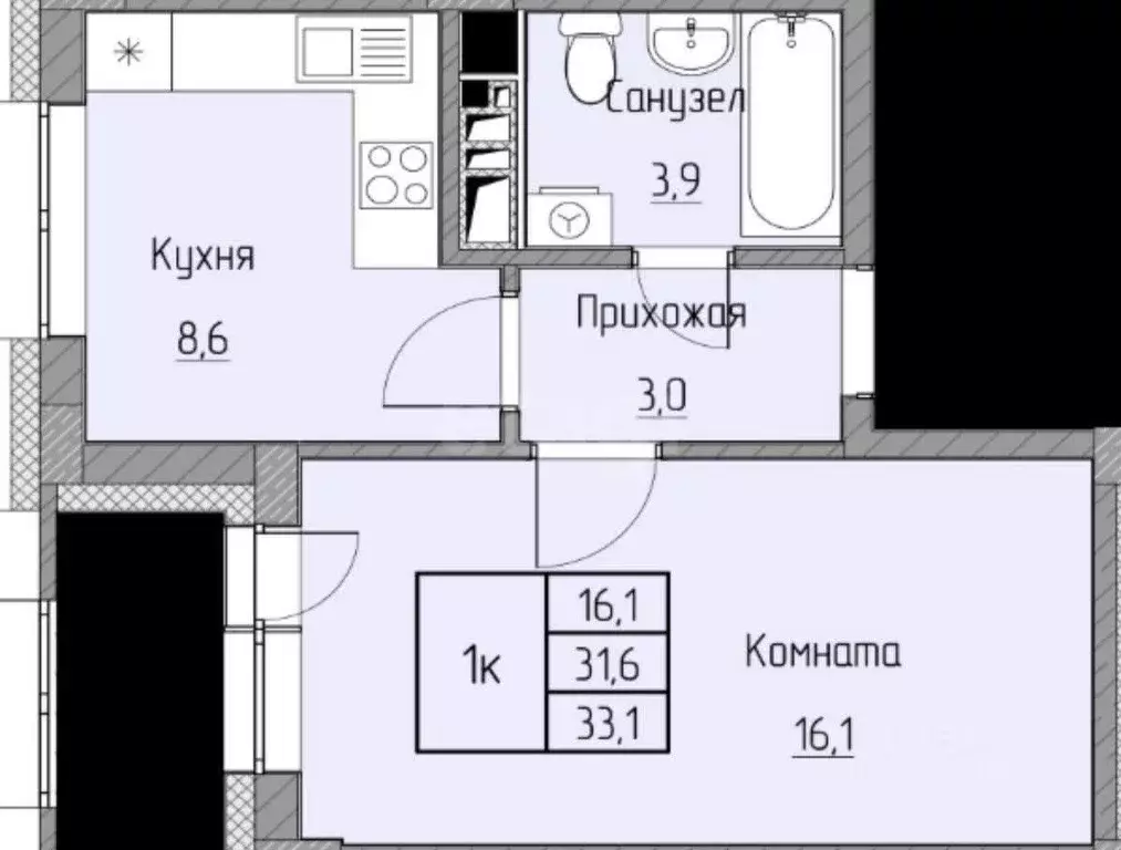 1-к кв. Ямало-Ненецкий АО, Новый Уренгой Ягельный мкр, ул. Южная, 54А ... - Фото 1