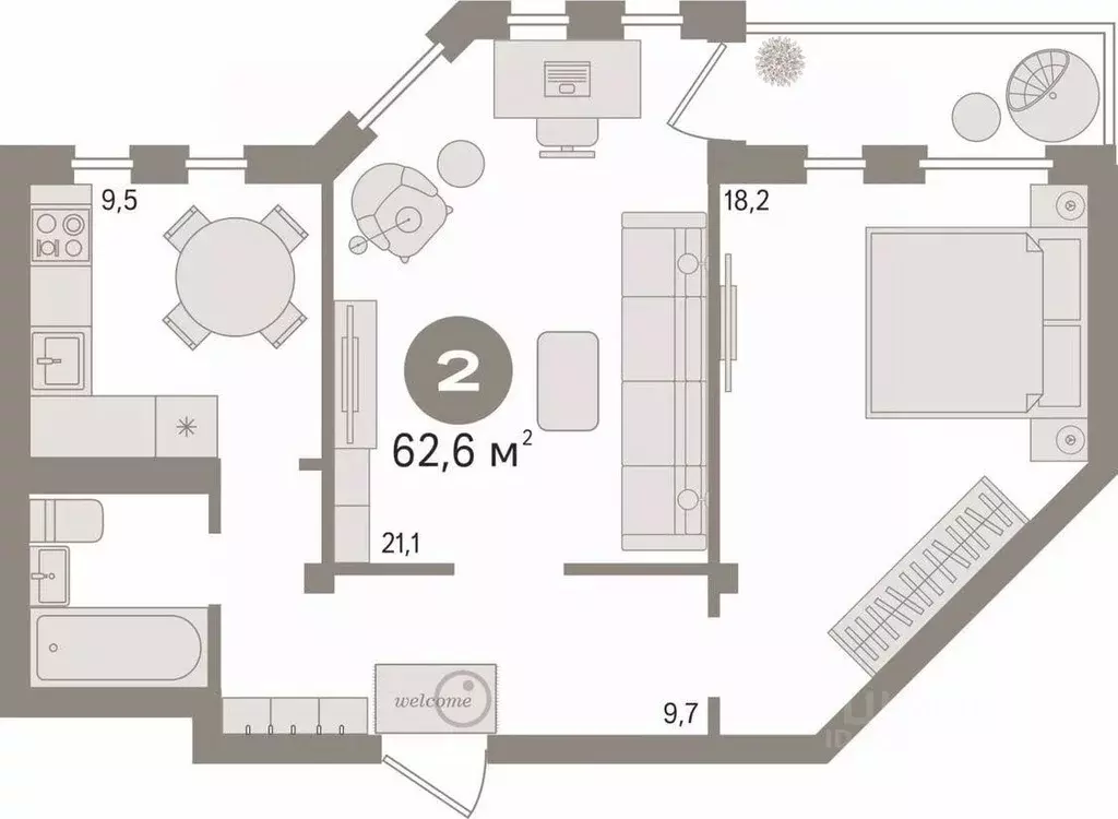 2-к кв. Свердловская область, Екатеринбург Карасьеозерский-2 мкр, пер. ... - Фото 2