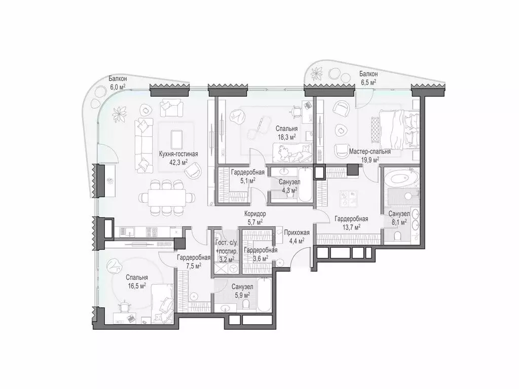 3-комнатная квартира: Москва, Большой Толмачёвский переулок, 5с1 ... - Фото 1