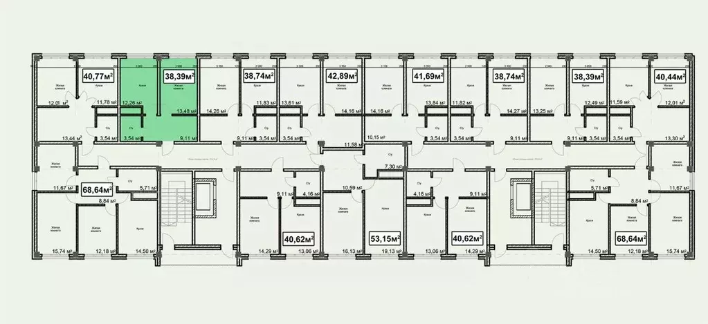 1-к кв. Ставропольский край, Ессентуки ул. Благодатная, 24 (38.39 м) - Фото 2