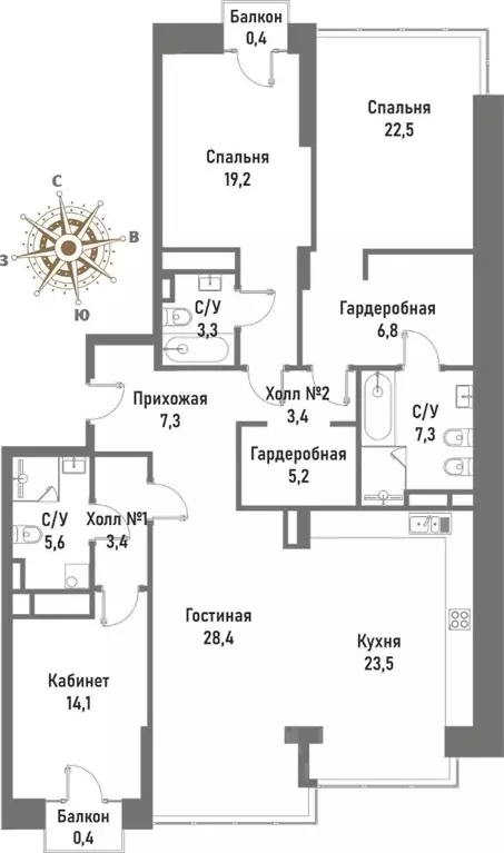 4-к кв. Москва ул. Матросская Тишина, 12 (152.5 м) - Фото 0