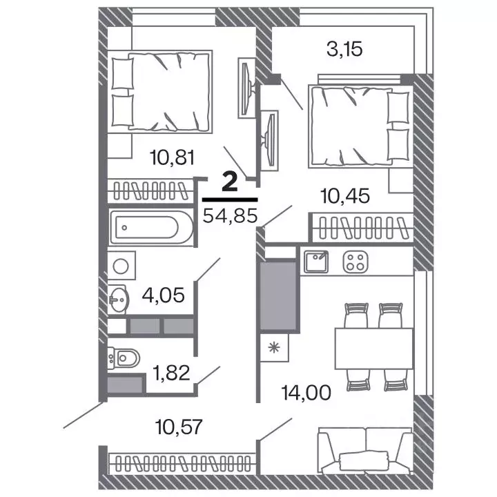 2-к кв. Рязанская область, Рязань Петра и Февронии жилой комплекс ... - Фото 0