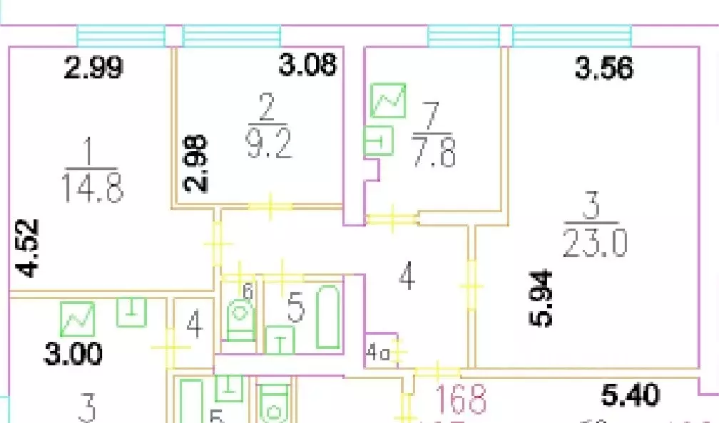 3-к кв. Москва ул. Гиляровского, 59 (65.1 м) - Фото 2