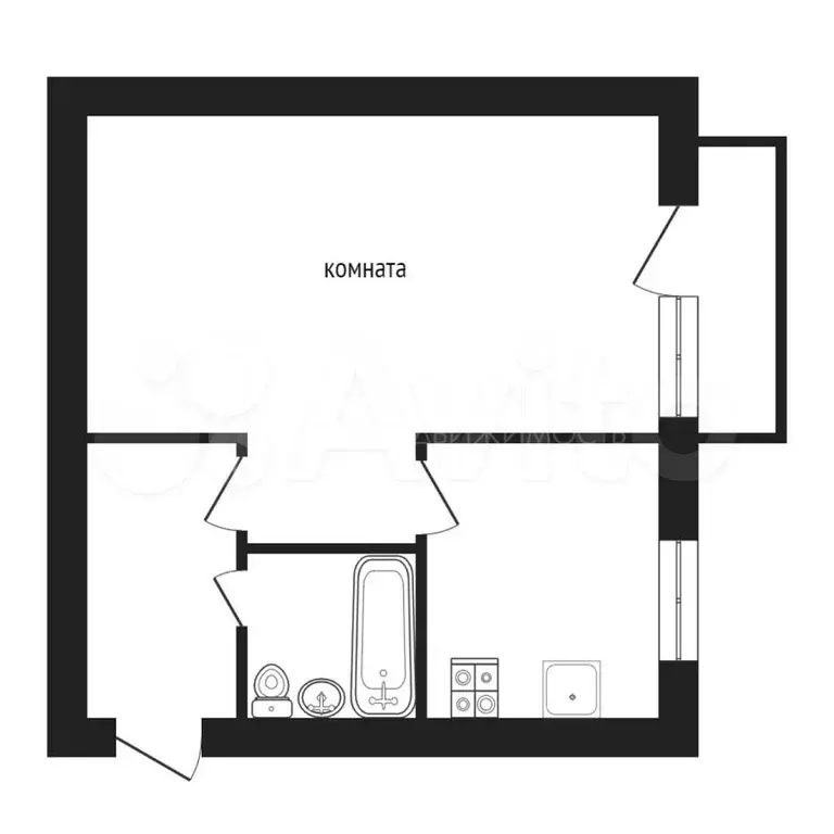 1-к. квартира, 31 м, 3/5 эт. - Фото 0