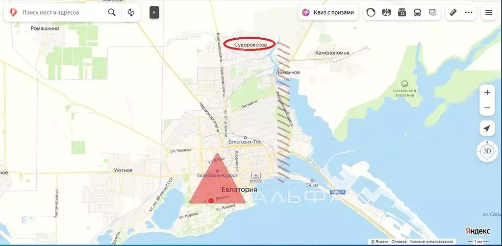 Участок в Сакский район, село Суворовское (6.2 м) - Фото 2