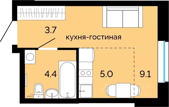 1 студия пермь