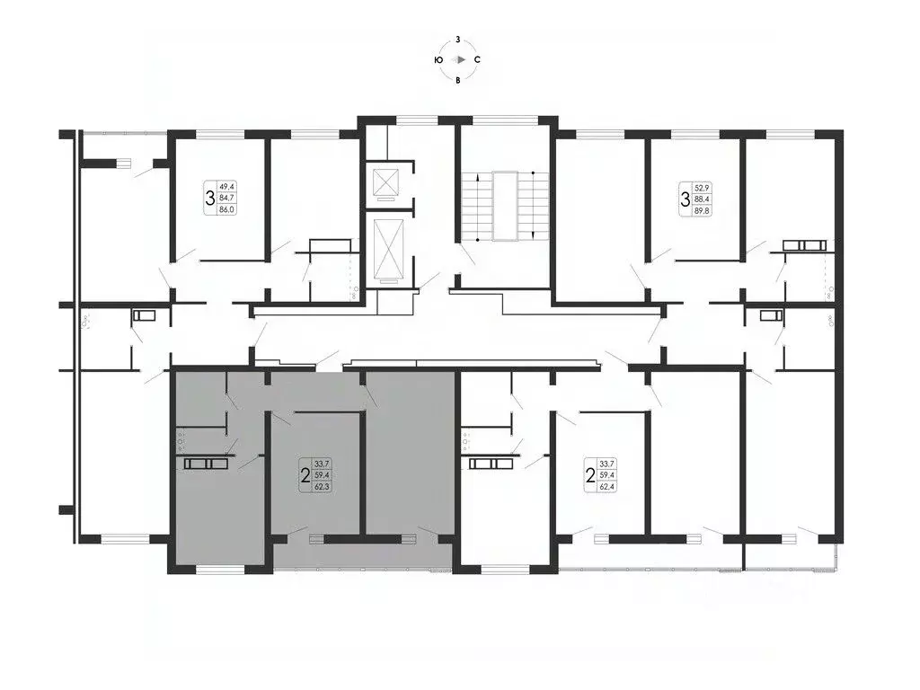 2-к кв. Воронежская область, Воронеж ул. Загоровского, 5/1 (62.3 м) - Фото 1