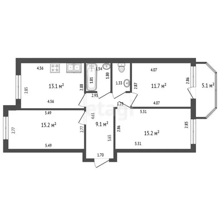 3-комнатная квартира: Бугры, Воронцовский бульвар, 11к6 (69.2 м) - Фото 0