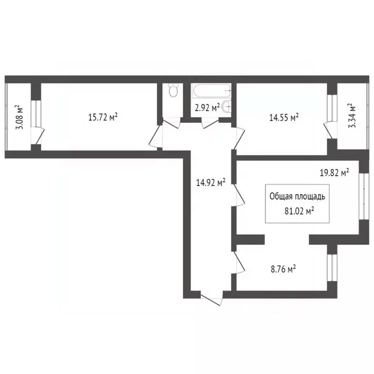3-к кв. Томская область, Томский район, д. Кисловка, Северный мкр ул. ... - Фото 2