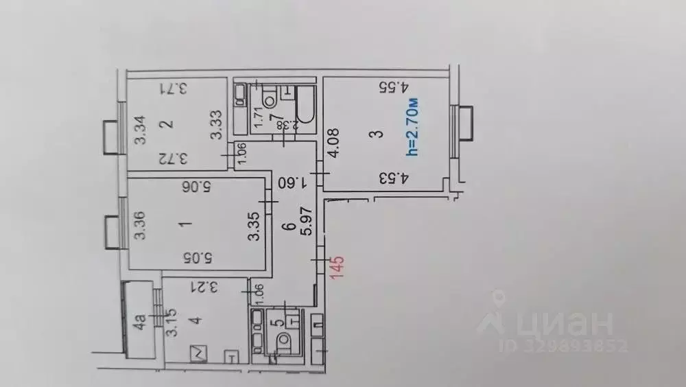 3-к кв. Москва Дубининская ул., 69А (75.4 м) - Фото 2