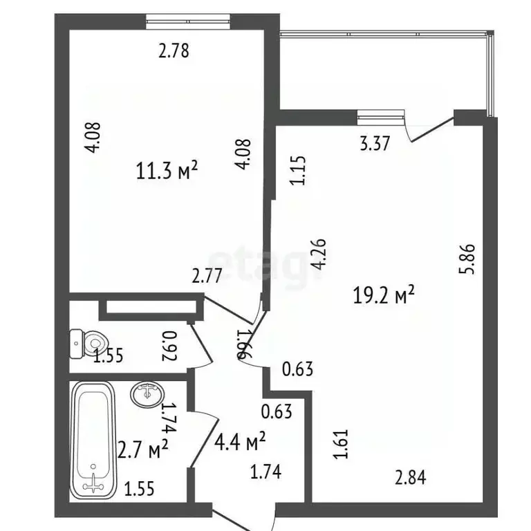1-к кв. Санкт-Петербург Ленинский просп., 68 (39.1 м) - Фото 2