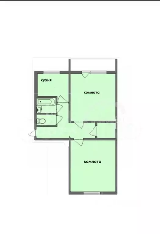 2-к кв. Воронежская область, Воронеж Иркутская ул., 17 (47.1 м) - Фото 1