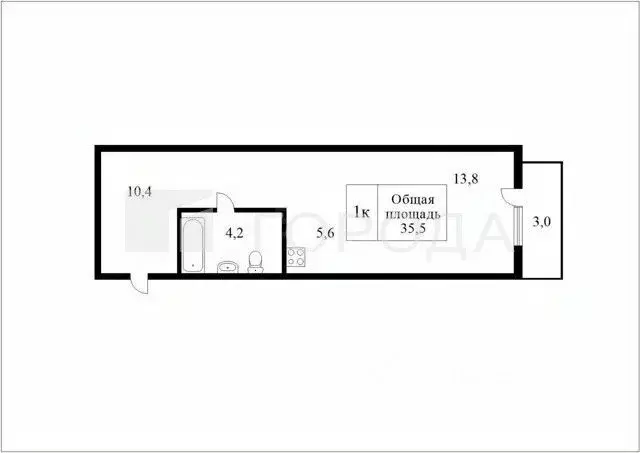 Студия Алтайский край, Барнаул ул. Никитина, 107 (30.0 м) - Фото 1