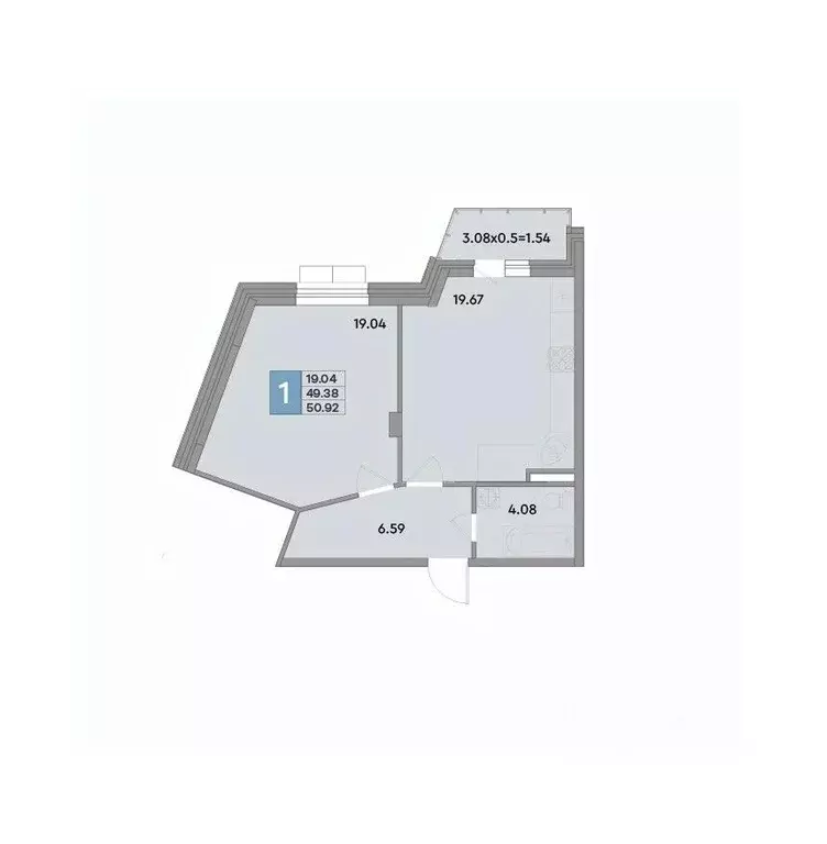 1-к кв. Краснодарский край, Краснодар ул. Шоссе Нефтяников, 26 (49.51 ... - Фото 0