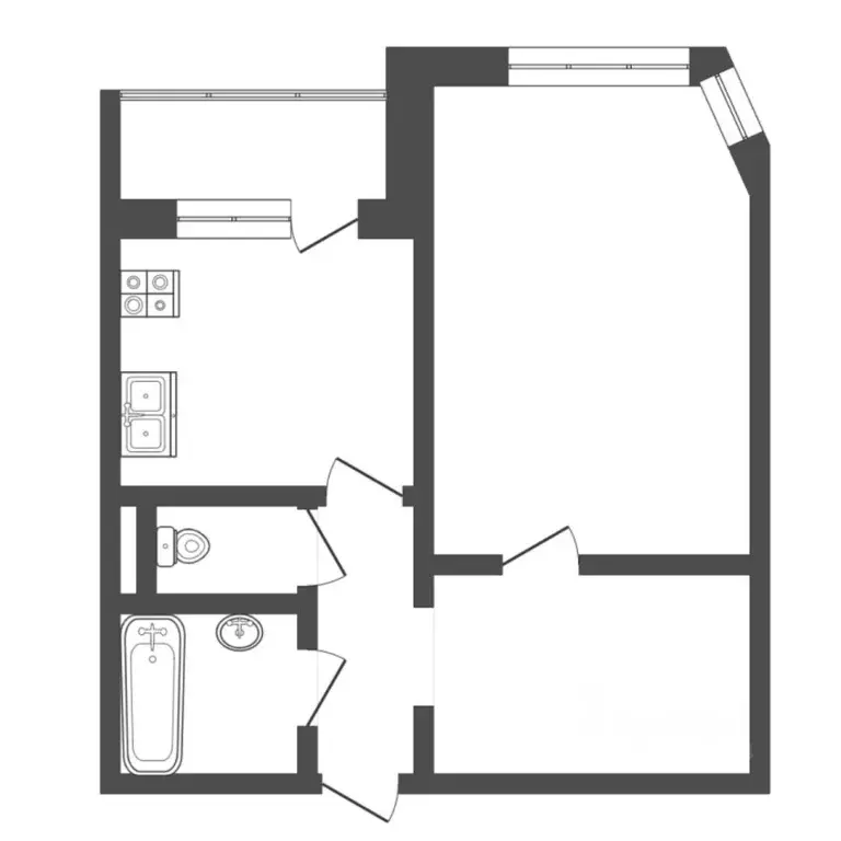 1-к кв. Тюменская область, Тюмень ул. Пермякова, 69 (42.0 м) - Фото 2