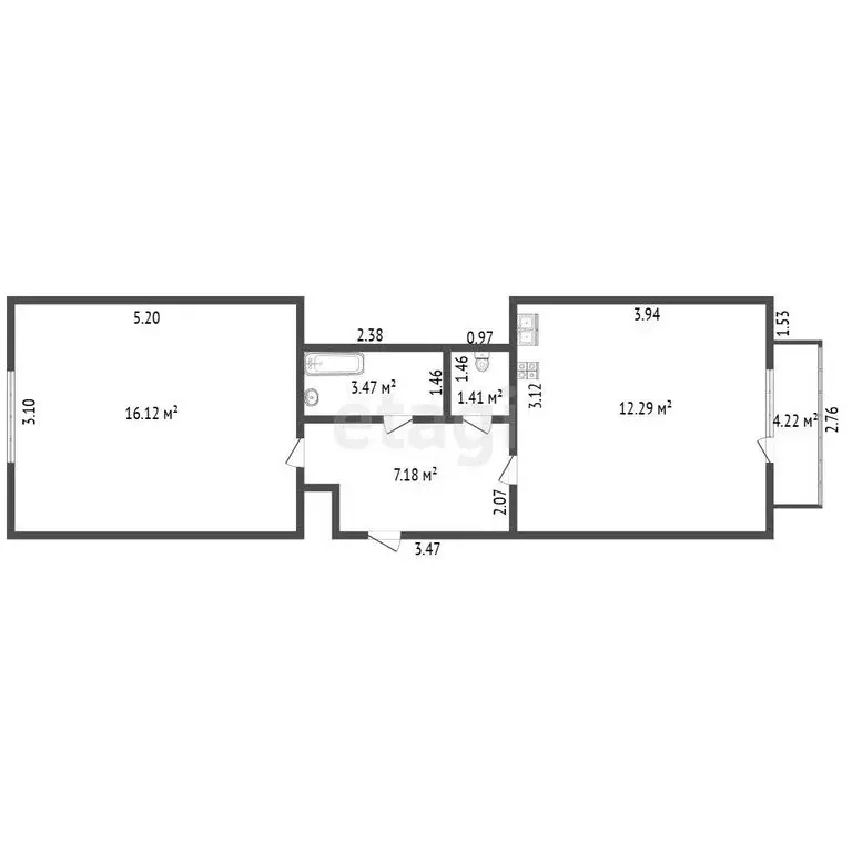 1-комнатная квартира: Бугры, Воронцовский бульвар, 5к1 (40.3 м) - Фото 1