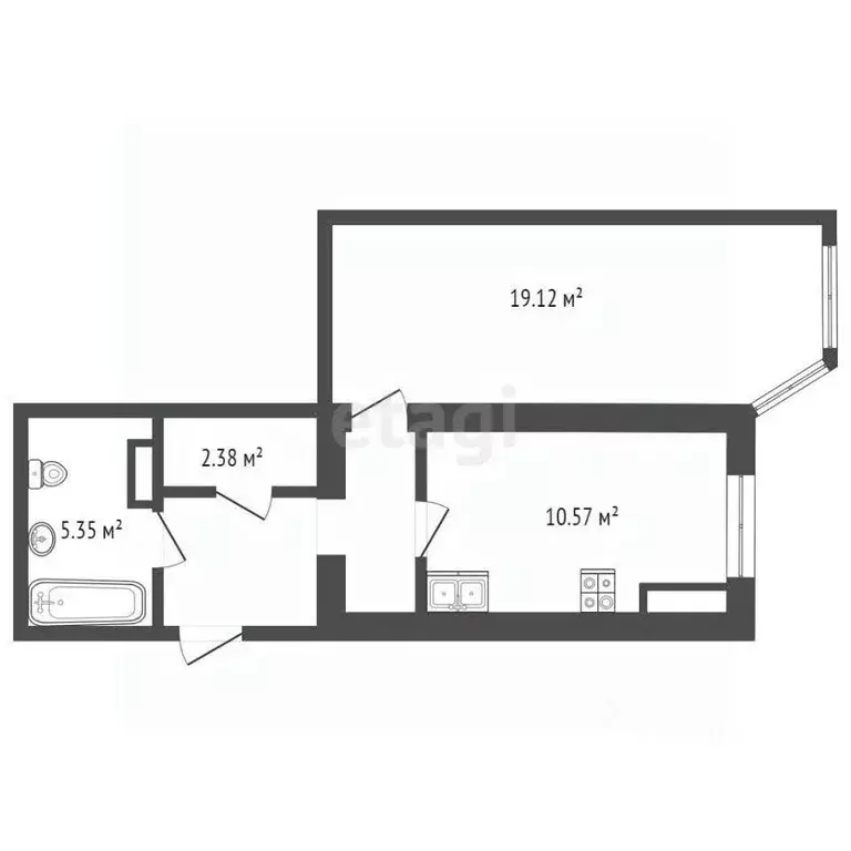 1-к кв. Севастополь ул. Александра Маринеско, 1Бк2 (43.9 м) - Фото 1