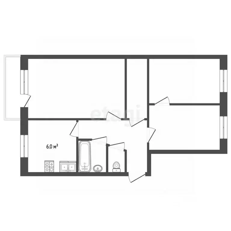 3-к кв. Владимирская область, Муром Орловская ул., 21 (62.8 м) - Фото 0