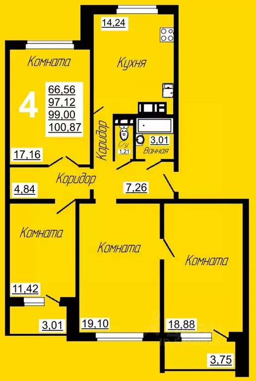 4-к кв. Смоленская область, Смоленск ул. Филатова, 3 (100.87 м) - Фото 0