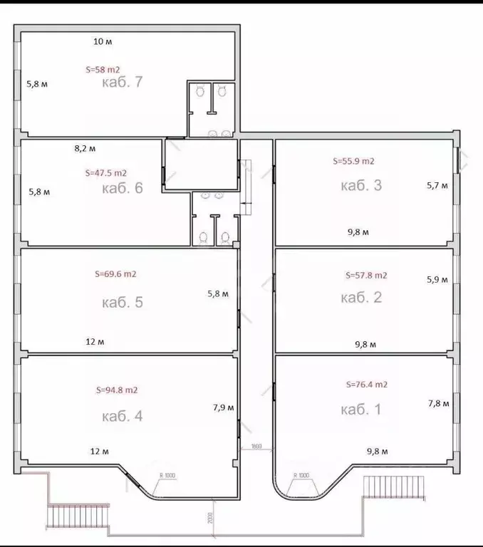 Офис в Томская область, Томск Комсомольский просп., 68/2 (55 м) - Фото 2