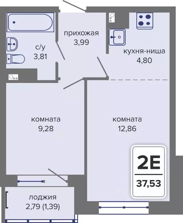 2-к кв. Пермский край, Пермь Гайва мкр,  (37.53 м) - Фото 1