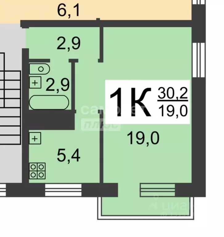 1-к кв. Нижегородская область, Нижний Новгород ул. Даргомыжского, 8 ... - Фото 2