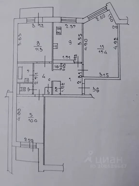 3-к кв. Липецкая область, Липецк ул. Циолковского, 41 (62.0 м) - Фото 0