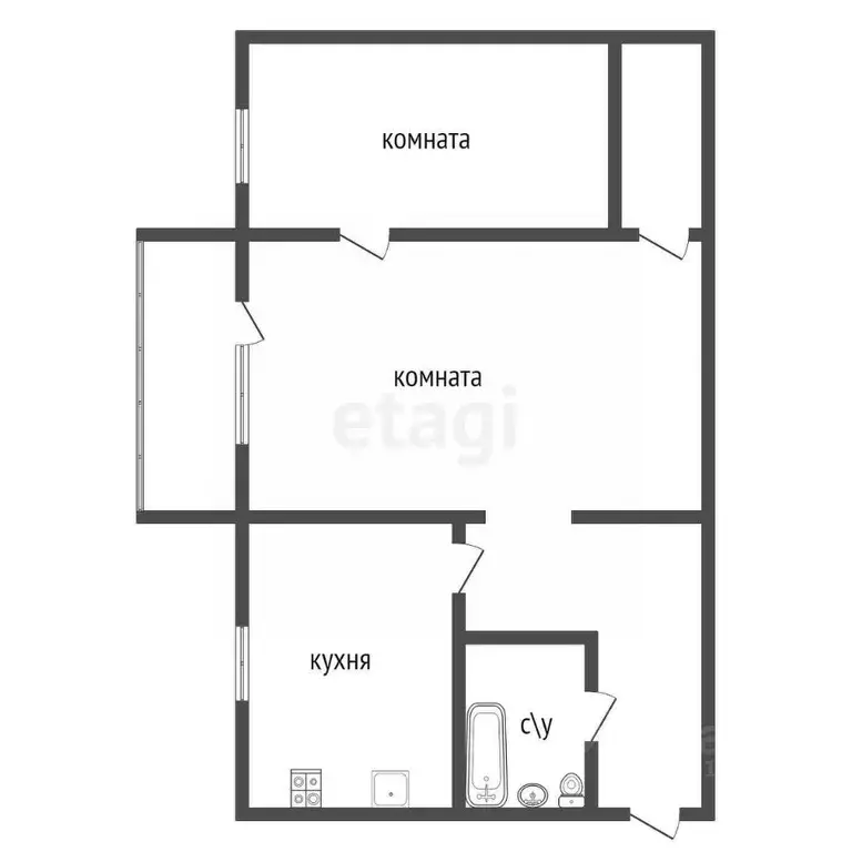 2-к кв. Тульская область, Тула Курковая ул., 24 (42.7 м) - Фото 1