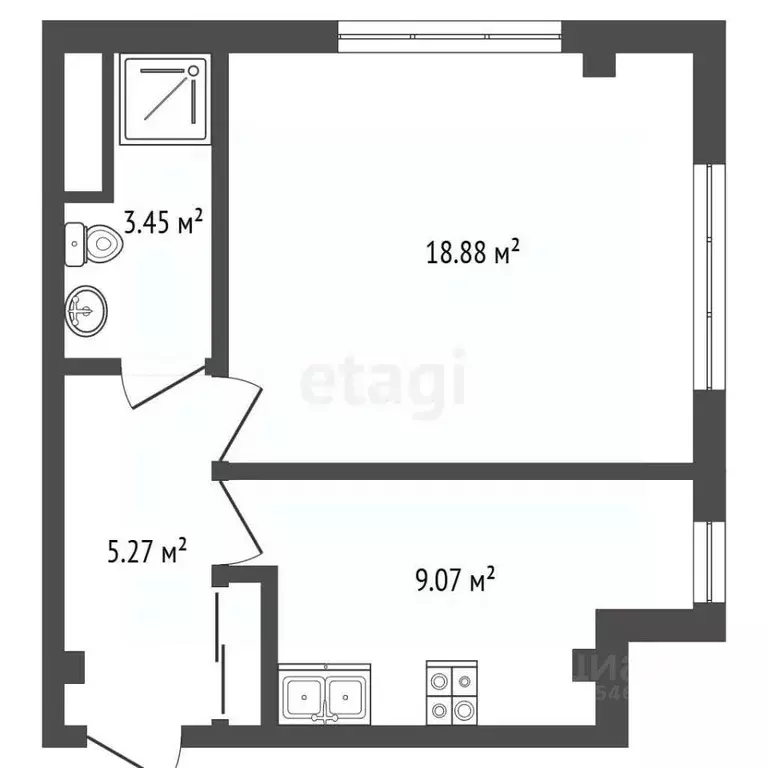 1-к кв. Крым, Ялта ул. Грибоедова, 15 (37.9 м) - Фото 2