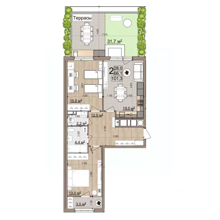 2-к кв. Рязанская область, Рязань Еврокласс жилой комплекс (101.3 м) - Фото 0