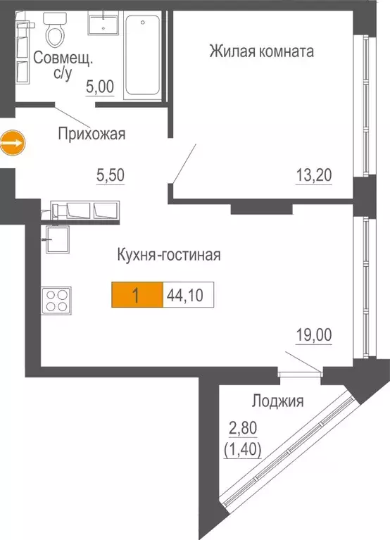 1-к кв. Свердловская область, Екатеринбург Юго-Западный жилрайон,  ... - Фото 1