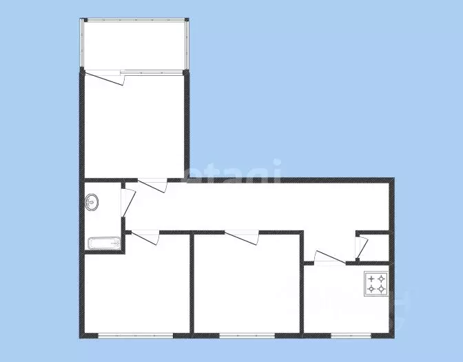 3-к кв. Смоленская область, Сафоново 1-й мкр, 18 (62.8 м) - Фото 1