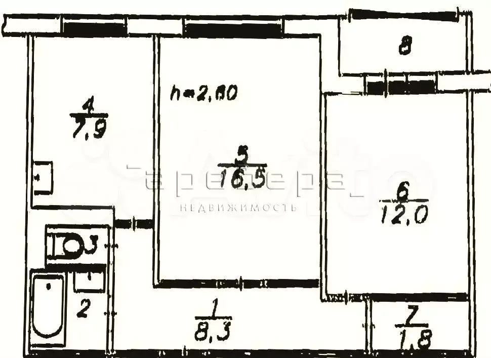 2-к. квартира, 50,5 м, 2/9 эт. - Фото 0