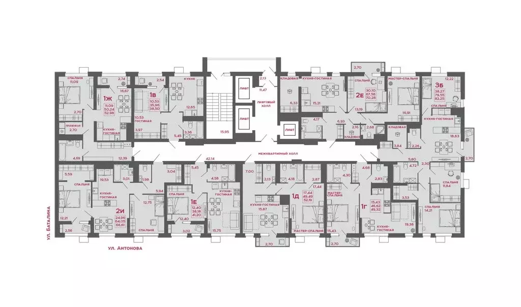 3-комнатная квартира: Пенза, ЖК Микрорайон Новобережье (82.25 м) - Фото 1