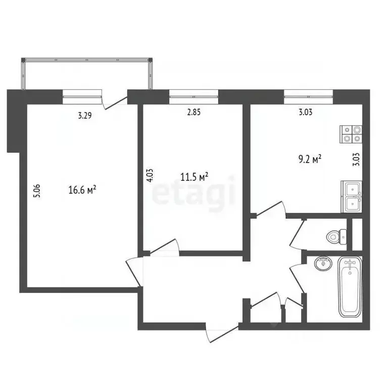 2-к кв. Вологодская область, Череповец ул. Наседкина, 12 (49.8 м) - Фото 1