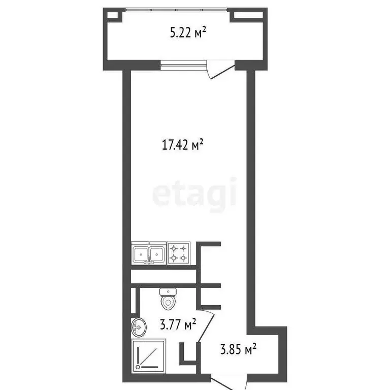 Квартира-студия: Санкт-Петербург, Среднерогатская улица, 13к3 (25.6 м) - Фото 1