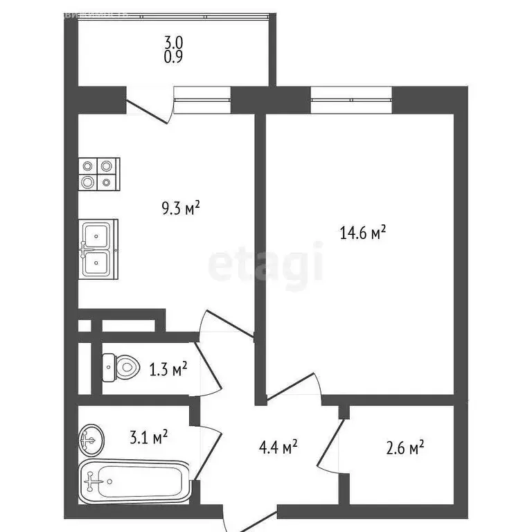 1-комнатная квартира: Видное, бульвар Зелёные Аллеи, 14 (35.3 м) - Фото 0