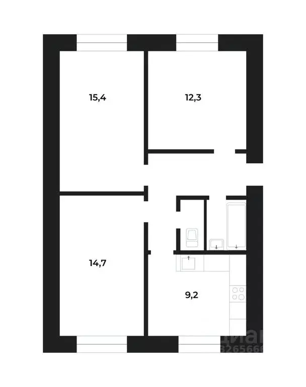 3-комнатная квартира: Москва, Мытная улица, 54 (64 м) - Фото 2