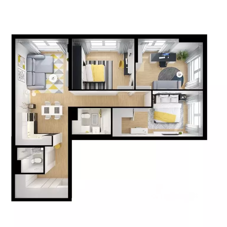 3-к кв. Московская область, Мытищи Юбилейная ул., 18 (80.9 м) - Фото 2